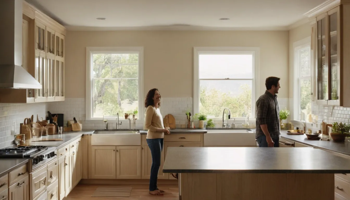 Bright updated kitchen with white cabinets and quartz counters in a home in the Wilmington area